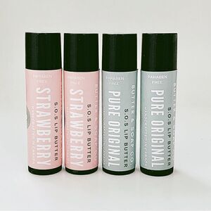 🍓🌿4 Handmade Natural Super Moisturizing Lip Butters